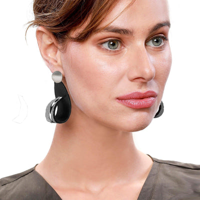 Kate black and white statement earrings - ShulliDesign